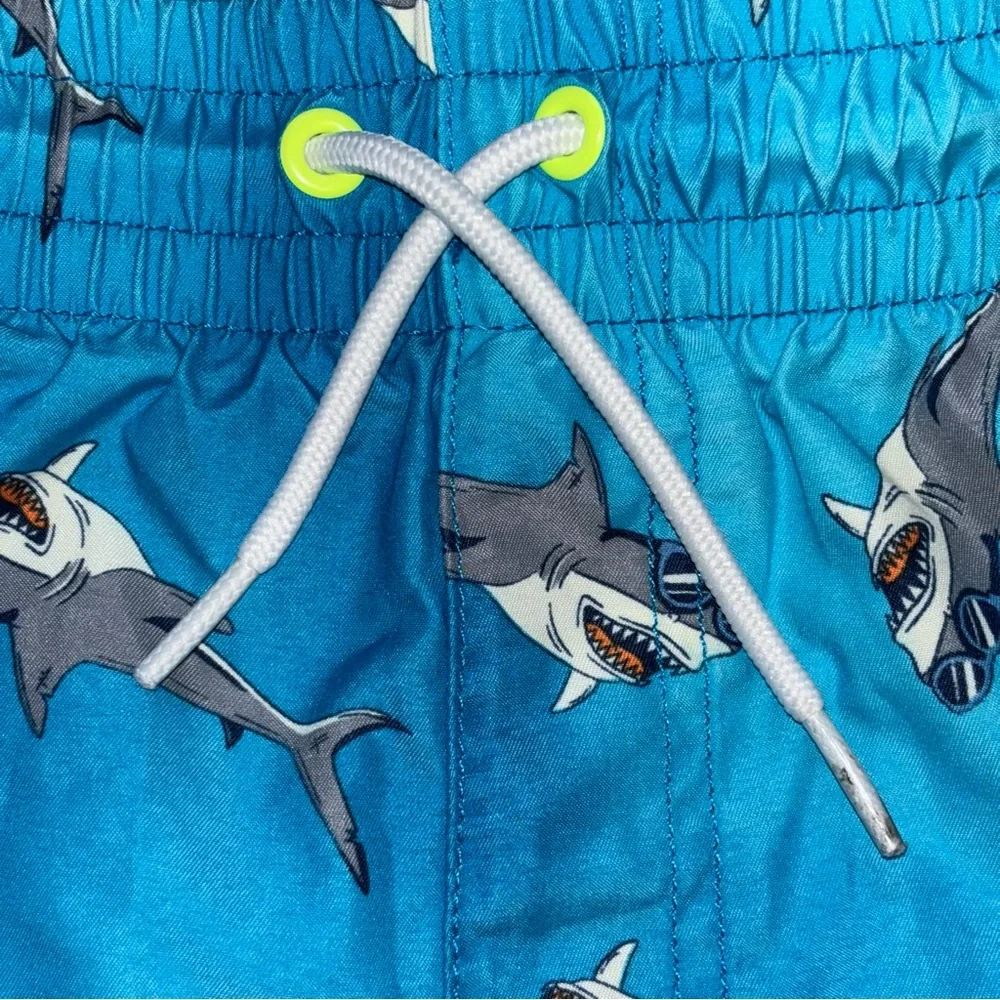 Old Navy Shark Swim Trunks Boys Size 10/12 | Blue Kids Swim Shorts - Picture 2 of 7